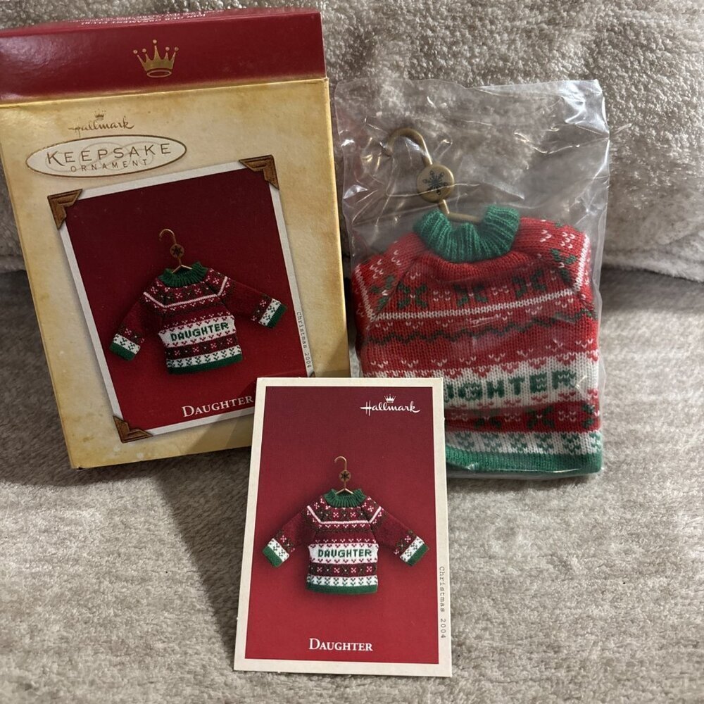 VTG 2004 Ugly Sweater New Sealed Hallmark Keepsake Ornament Daughter Vintage